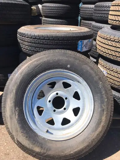 Trailer Tire Assemblies - Galvanized Rims with 205/75R15 LRC Tires