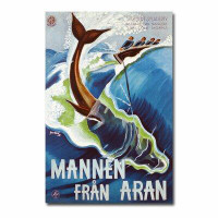 Trademark Fine Art "Mannen Fran Aran, 1937" by J. Olsens Lito Vintage Advertisement on Canvas