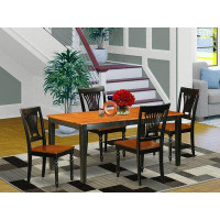August Grove Cleobury 5 - Piece Butterfly Leaf Rubberwood Solid Wood Dining Set