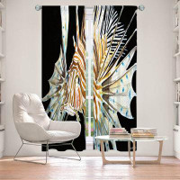 East Urban Home Lined Window Curtains 2-panel Set for Window Size by Marley Ungaro Sea Life- Lion Fish
