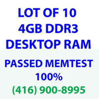 LOT OF 10 x 4GB DDR3 PC3-10600/12800 DESKTOP RAM