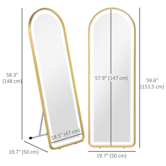 Full Length Mirror 19.7" x 19.7" x 58.3" Gold in Home Décor & Accents - Image 3