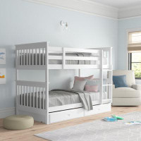Three Posts™ Baby & Kids Abraham Twin Over Twin Standard Bunk Bed with Trundle by Viv + Rae