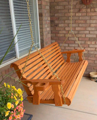 Outdoor Patio Furniture Wood Porch Swing Garden Bench Lounge Chair