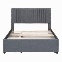 Latitude Run® Upholstered Platform Bed with 2 Drawers and 1 Twin Size Trundle