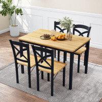 August Grove 5-Piece Dining Table Set, Kitchen Table And Chairs