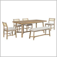 Bay Isle Home™ 6-Piece Retro Dining Set With Bench For Dining Room