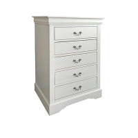 Alcott Hill 48" Antiqued Grey 5 Drawer Chest Dresse With Brushed Nickel Metal Hardware
