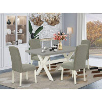 August Grove Bonfield 4 - Person Acacia Solid Wood Dining Set