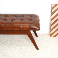 Wade Logan Cacy Genuine Leather Bench