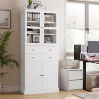 Lark Manor Dillion 71"H Office Storage Cabinet, 5 Shelf, 3 Drawer Filing Storage Cabinet