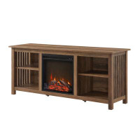 Red Barrel Studio TV Stand for TVs up to 65" with Electric Fireplace Included