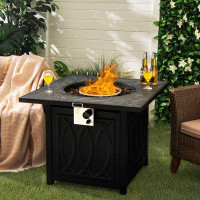 Arlmont & Co. Izah 25" H x 32" W Steel Propane Outdoor Fire Pit Table