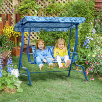 Double seat swing chair 43.25" x 27.5" x 43.25" Blue