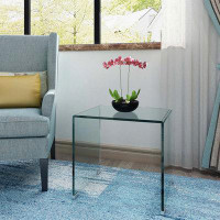 Ivy Bronx Whole Tempered Glass Coffee Table Clear End Table Transparent Sidetable For Room