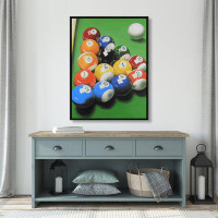 Begin Edition International Inc. Pool table with ball formation - 36"x48" Framed canvas