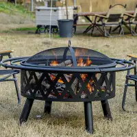 Winston Porter Randalyn 36'' Wx 21.7'' H Wood Burning Fire Pit for Outside,Outdoor Fire Pit