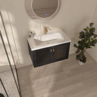 Ebern Designs 32 Inch Wall-Mounted Bathroom Vanity With Sink
