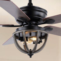 Laurel Foundry Modern Farmhouse 52" Palmore 5 - Blade Standard Ceiling Fan with Remote Control and Light Kit Included