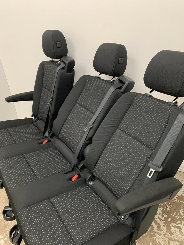 Chrysler Sprinter Van 2022 Black Cloth Triple 3 Person Bench Seat with Mounts Mercedes  VANLIFE in Other Parts & Accessories - Image 4