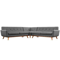 TODAY DECOR Todaydecor Engage L-Shaped Upholstered Fabric Sectional Sofa