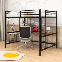 Isabelle & Max™ Deborah Kids Full Metal Loft Bed with Built-in Desk and Shelves