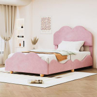 Wrought Studio Upholstered Platform Bed With Cloud Shaped Bed Board
