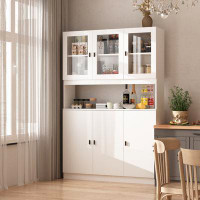 Latitude Run® 71"H Food Pantry With 6 Door Cabinets 1 Open Shelf