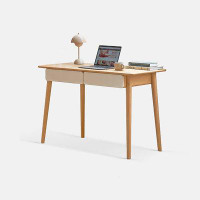 Orren Ellis 47.24"Wood colour rectangular slab desk