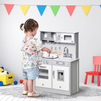 KIDS KITCHEN PLAY COOKING TOY SET, EDUCATIONAL PRETEND ROLE PLAYSET GAME WITH SOUND &amp; LIGHT EFFECT