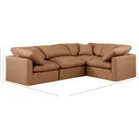 Meridian Furniture USA Indulge 4 - Piece Faux Leather Corner Sectional