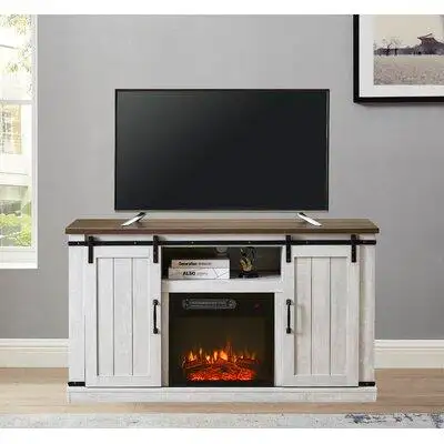 Gracie Oaks Canyonlands TV Stand for TVs up to 60" with Electric Fireplace Included