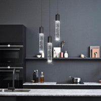 Wrought Studio Glorene 3 - Light Black LED Kitchen Island Pendant