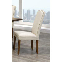 Red Barrel Studio Upholstered Parsons Chair in Beige