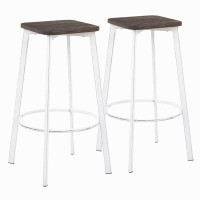 Ivy Bronx Set Of 2 Industrial Square Barstool