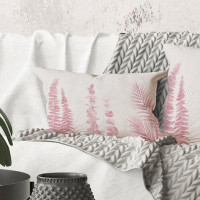 East Urban Home Rectangle,Blush Pinkeucalyptus And Palm Branches - Shabby Elegance Printed Throw Pillow