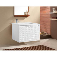 Wrought Studio 30" Wall Mounted Bathroom Vanity With Resin Sink For Small Bathroom
