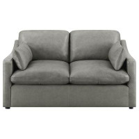 Hokku Designs Grayson Sloped Arm Upholstered Loveseat Grey