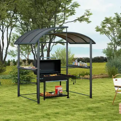 Elevate your BBQ gatherings with this hard top grill gazebo, offering UV- and rain-resistant protect...