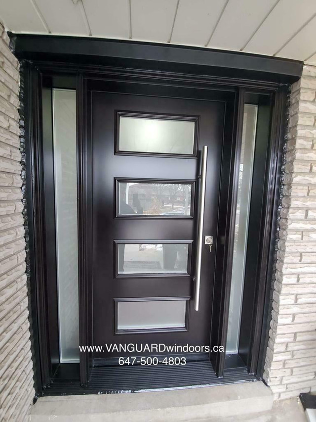 Entry doors: steel doors, fiberglass door, wrought iron, patio doors, windows, handles, locks, pullbar handle, BIG SALE! in Windows, Doors & Trim in Ontario - Image 3