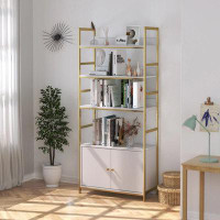 Willa Arlo™ Interiors Ehren 70.8" H x 31.1" W Standard Bookcase With Open Bookshelves and Cabinet