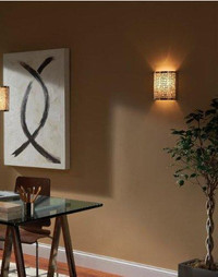Murray Feiss WB1564LAB Joplin Collection 1-Light Wall Sconce, Light Antique Bronze Finish with Beige Shade