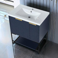 Ebern Designs Sturdy Freestanding Bathroom Vanity with Ample Storage