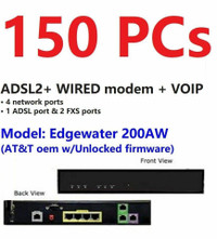 Lot of 150 units edgewater 200w Adsl modem with 4 ports switch