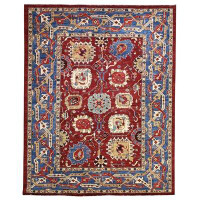 Landry & Arcari Rugs and Carpeting One-of-a-Kind Hand-Knotted Oushak Red/Blue 10'5" x 13'4" Area Rug