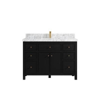 Willow Collections 48 In. W X 22 In. D Sonoma Single Sink Bathroom Vanity In Black with 2 In