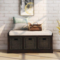 Rosalind Wheeler Airyona Upholstered Cubby Storage Bench
