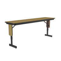 Correll, Inc. 96" L Panel Leg Folding Seminar Particle Board Core High Pressure Height Adjustable Training Table with Le