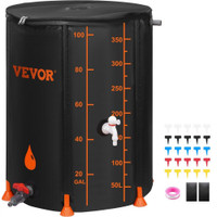 FREE Shipping!!!100 Gallon Large Capacity, PVC Rainwater Collection System Including Spigots and Overflow Kit, Portable