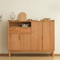 Eden Rim 59.06"Burlywood Solid Wood Shoe Storage Cabinet